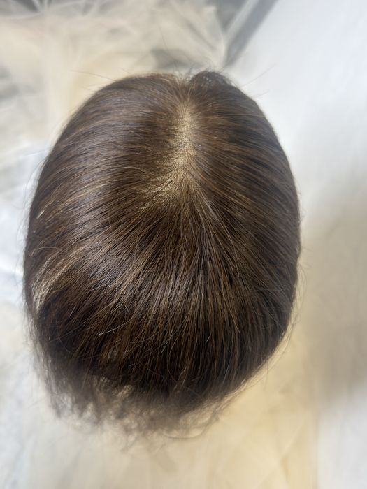 Topper, tupet damski, włosy naturalne, ręcznie tkany