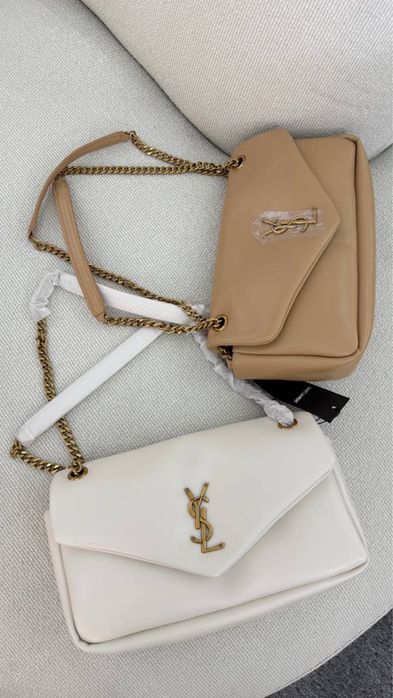 Сумка ysl лоран  saint laurent сумочка бренд біла чорна белая черная
