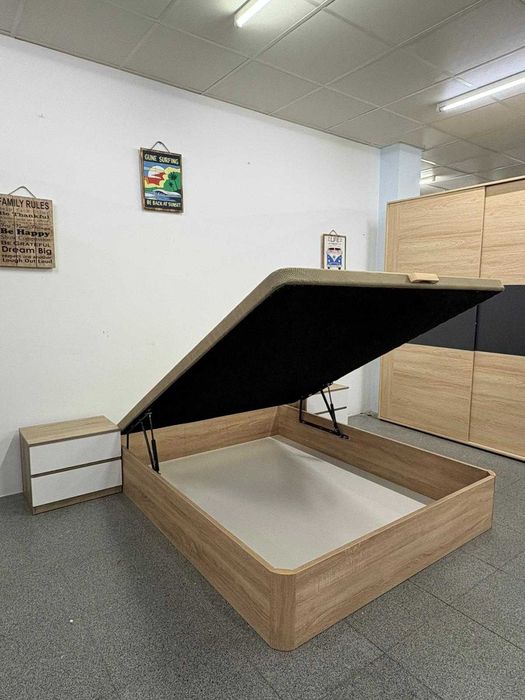 Cama com arrumação 135x190 e duas mesas de cabeceira/NOVO/ENTREGA GRÁTIS EM DOMICÍLIO