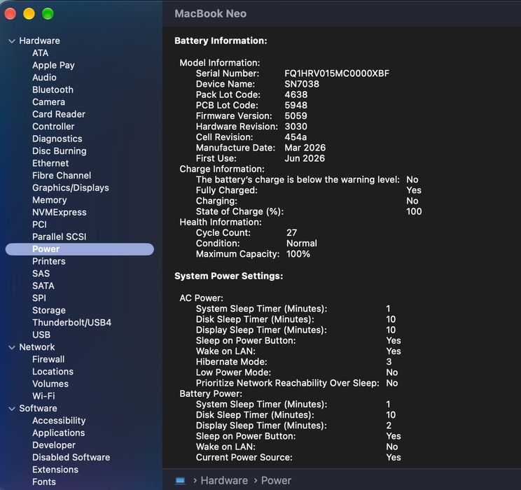 MacBook NEO A18 Pro/6 CPU/5 GPU/ 8/ 512 GB/ Indigo MHFG3