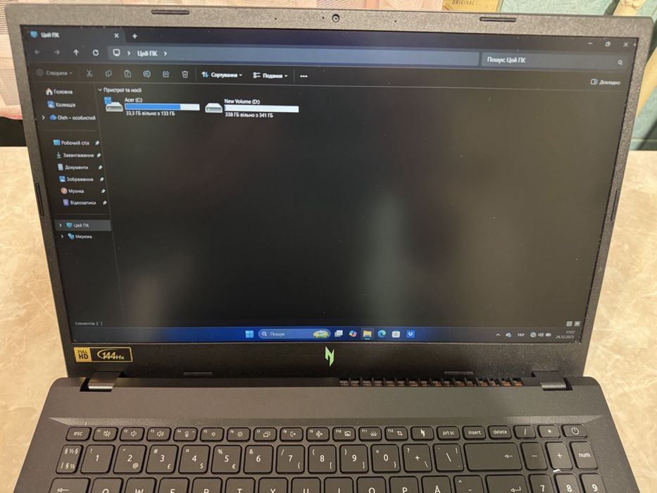 Acer Nitro V15ANV 15-41 Ryzen 7 7735HS Ram 16 SSD512 RTX4060 8gb 144Hz