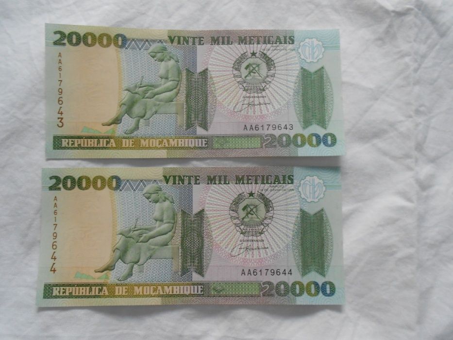 Notas de Moçambique Numeração seguida