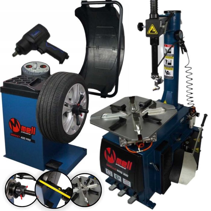 Montażownica do opon WRS300 230V + Wyważarka do kół MONKEY400 MELL PRO