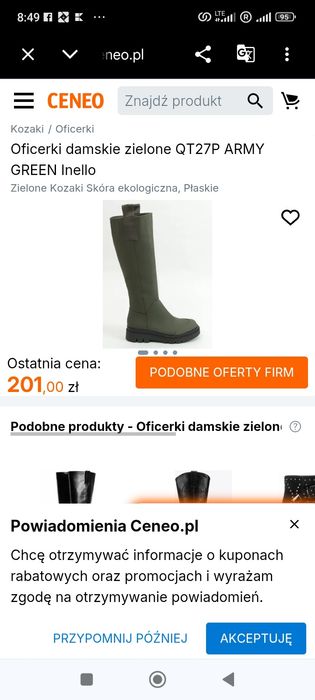 Oficerki damskie zielone