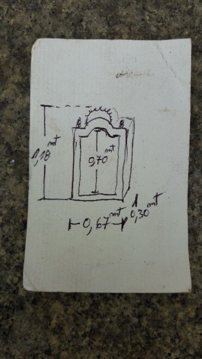 Oratório antigo, 1,18mt em madeira de castanho