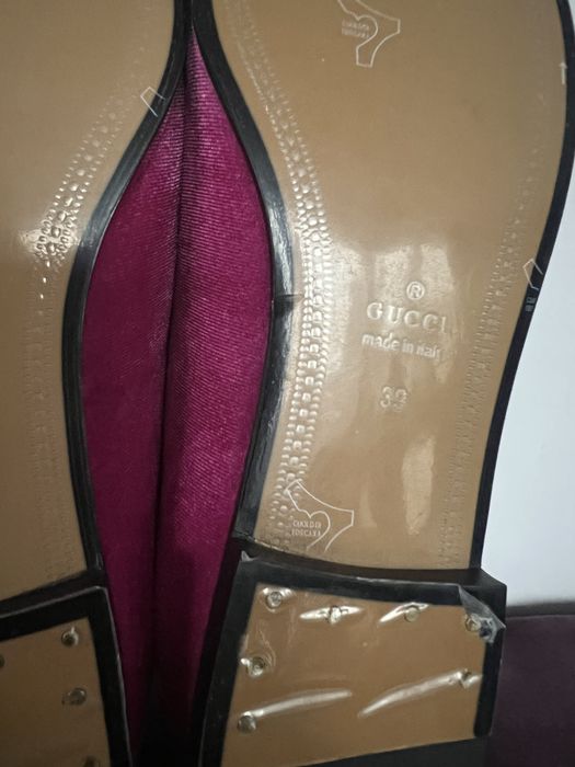 GUCCI welurowe mokasyny 39 nowe różowe