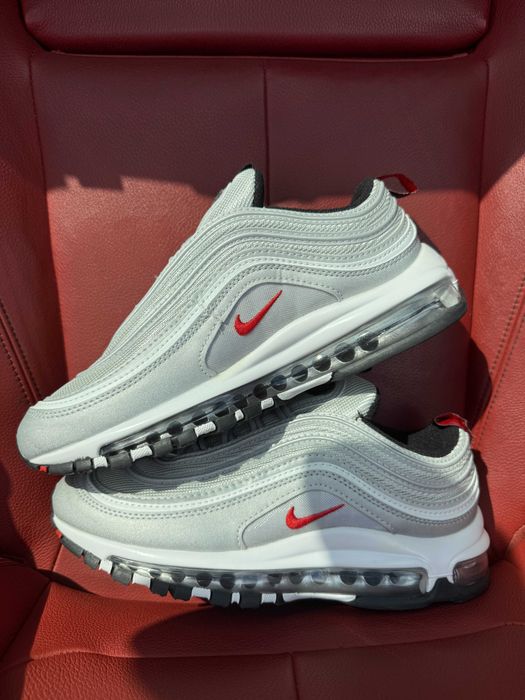 (БЕЗ ПЕРЕДОПЛАТИ) Nike Air Max 97 Grey Red найк аїр макс 97 сірі червоні кросівки