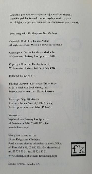 Książka Córki wkraczają na scenę Joanna Philbin używana.