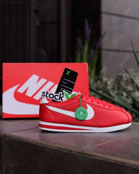 Кросівки Nike Cortez червоні шкіряні | кроссовки Nike Cortez