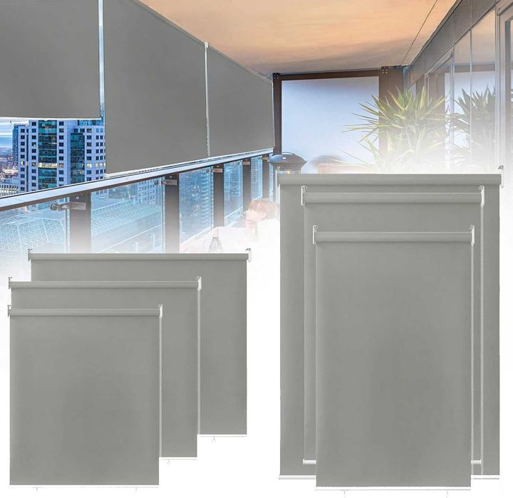 roleta szara zewnętrzna na taras balkon 140x140