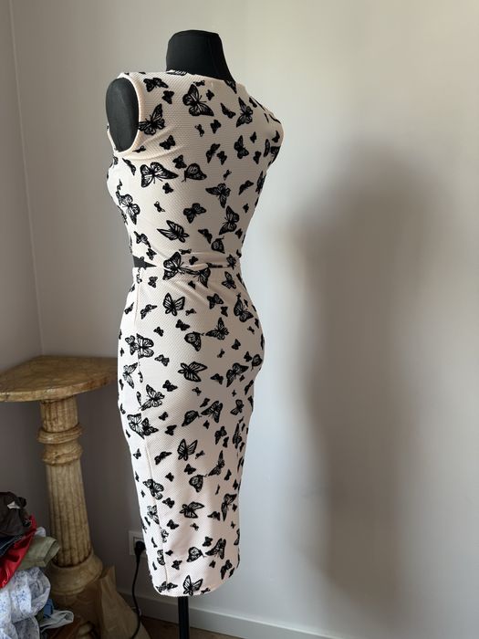 Boohoo set komplet top + spódnica midi wesele ślub wakacje urlop lato