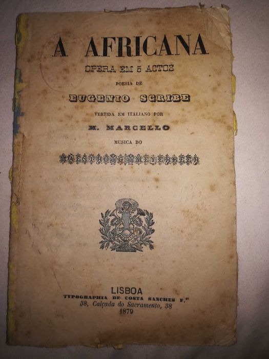 Livro, A Africana Opera em 5 actos