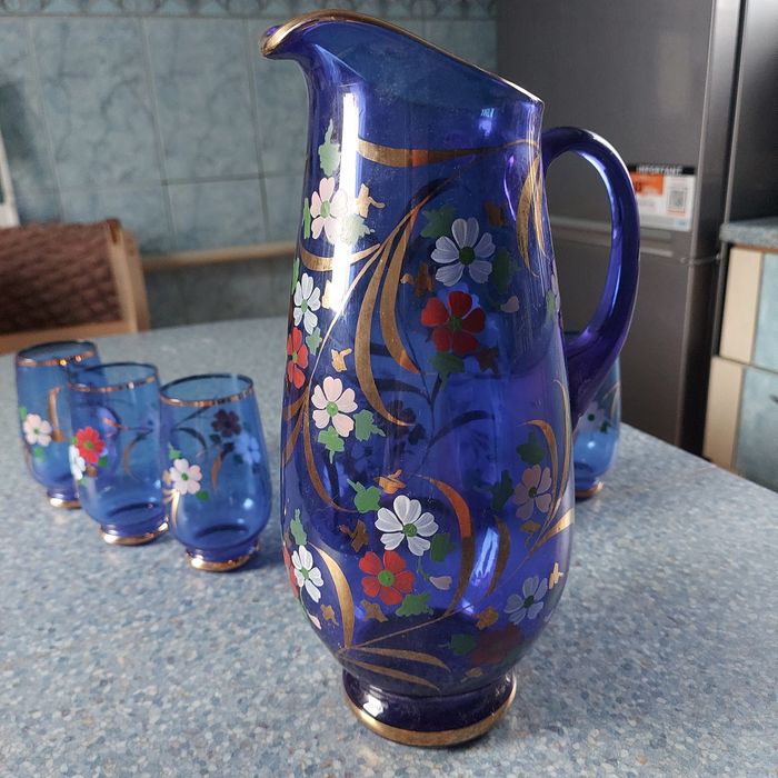 Кувшин зі стаканами Богемський кришталь