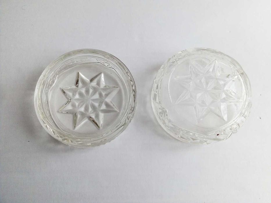 szklane puzderko Hortensja vintage PRL