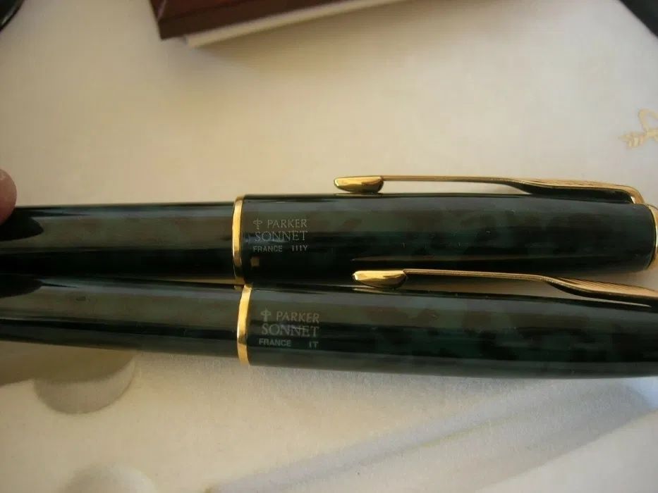 Conjunto Canetas Parker Sonnet Verde Marmoreado Aparo + Ballpoint