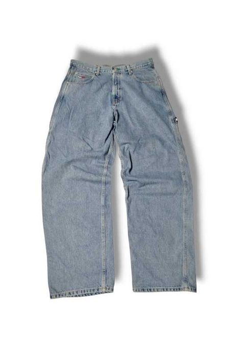 Og Tommy Hilfiger Swag Hip Hop Rap Skate Denim Pants 90s Y2K Spodnie
