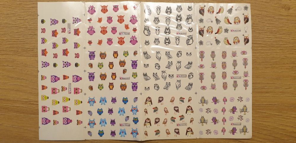 Naklejki na paznokcie Sowy