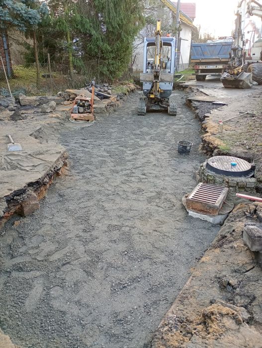 Usługi koparką rozbiórki wyburzenia roboty ziemne brukarstwo