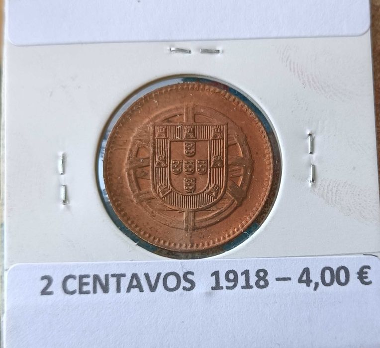 3 Moedas de 2 Centavos da 1ª República portuguesa ( Bronze )