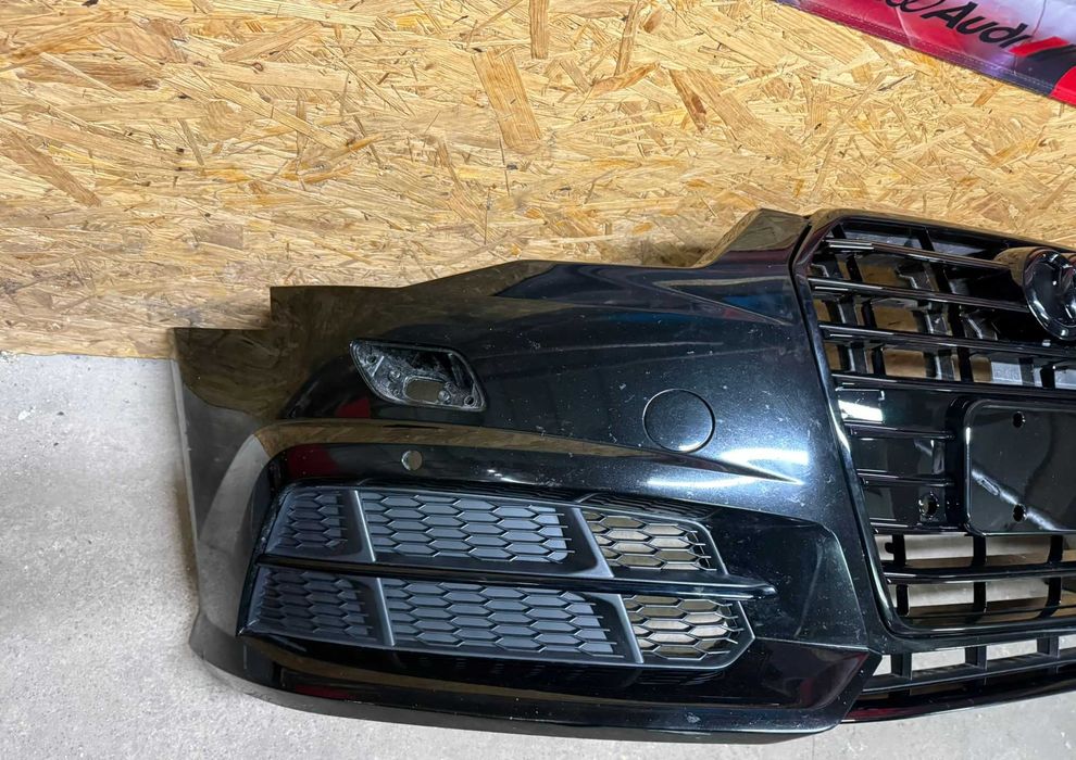 Zderzak przedni Audi A6 C7 lift s-line black spryski 4xpdc gril kratki