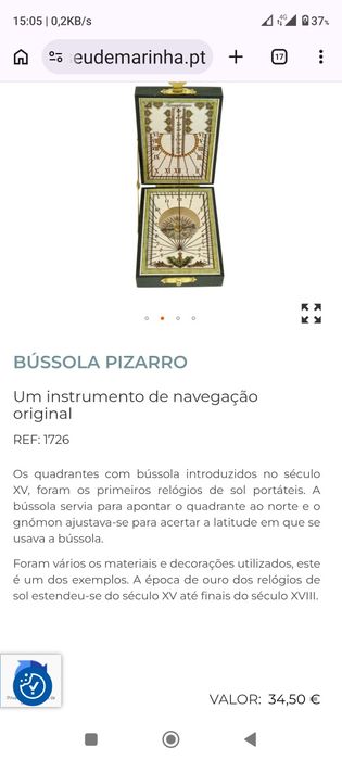 Bússola Pizarro museu de Marinha