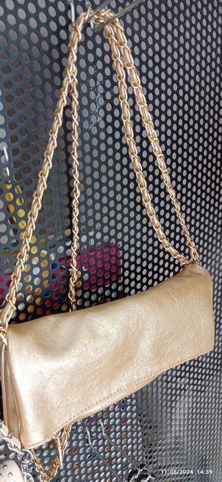 Bolsa mala carteira dourada