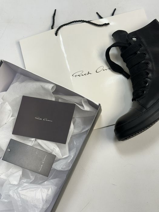 Rick Owens Leather Ramones Jumbo Lace кеди кросівки кеды opium archive