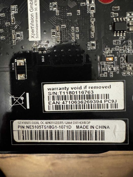 Palit GeForce GTX 1050 Ti DUAL OC 4GB GDDR5