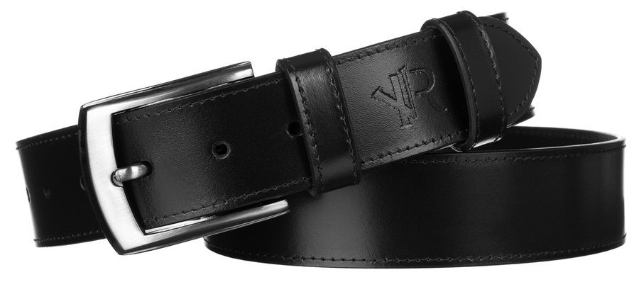 szeroki, skórzany pasek męski z metalową klamrą - rovicky 95