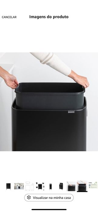 Brabantia: Caixote de lixo (lixeira) grande, com perninhas, de 60L