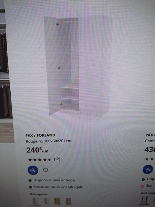 Roupeiro ikea pax 100 --altura 201cm