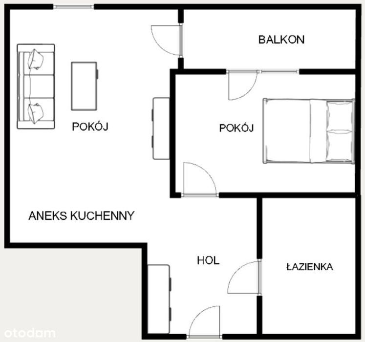 Apartament ul. Mogilska z balkonem