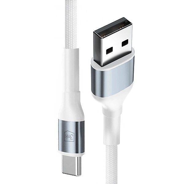 Kabel 3mk Hyper Cable N-SERIES USB-A / USB-C 1m 9V/2A 18W / biały