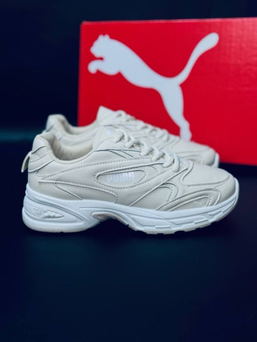 Бежевые женские Puma/весенние красовки Пума/пума весна puma кожаные