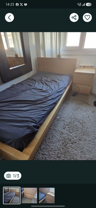 Cama solteiro cerejeira malm ikea