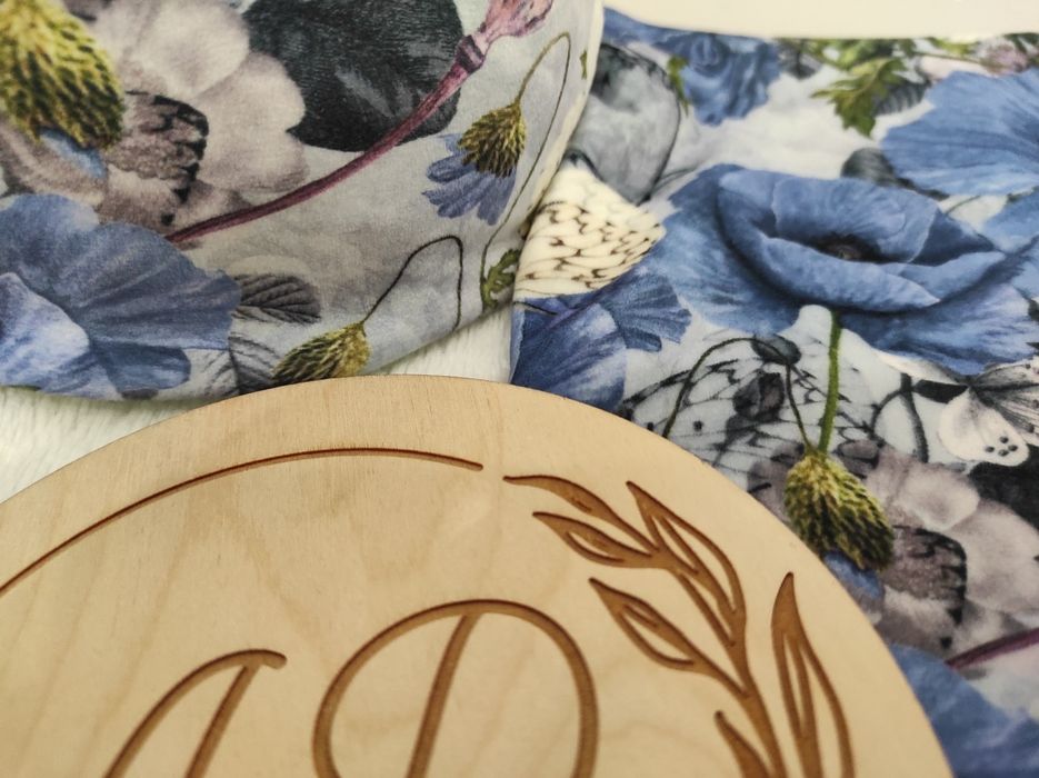 Komplet Chabrowa łąka czapka, Komin Welur