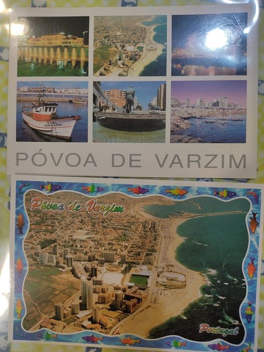 2 postais do estádio do Varzim