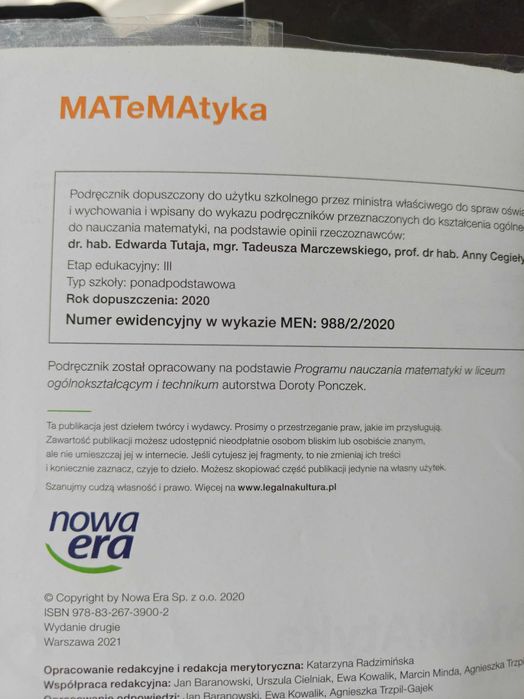 Matematyka 2 zakres podstawowy i rozszerzony