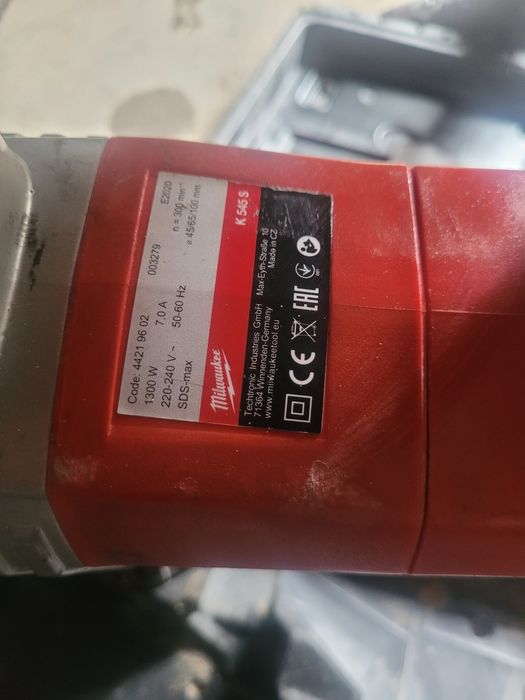 Milwaukee K545 S – Młotowiertarka / Młot udarowy SDS-Max 1300 W – Walizka – 1500 zł
