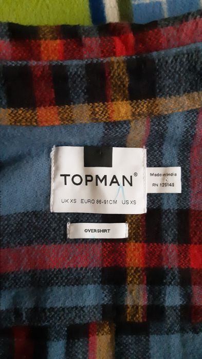 овершот тёплая рубашка в клетку от TOPMAN в размере S