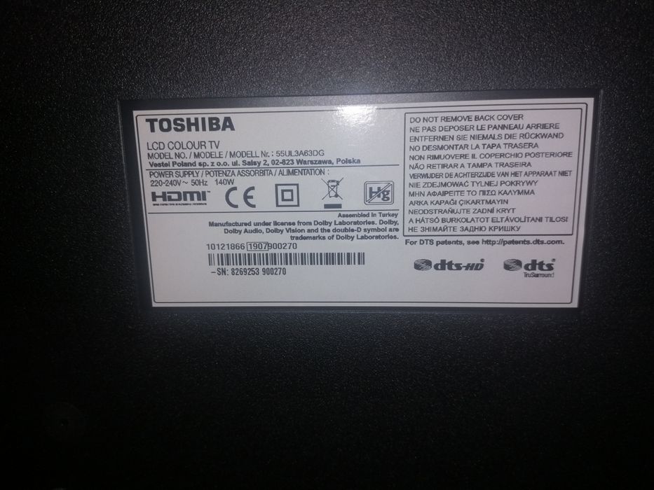 Toshiba 55ul3a63dg smart/tv 4k