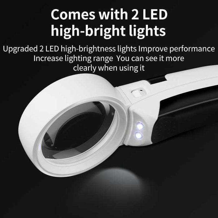 Лупа 40X LUXIANZI с LED-подсветкой для пайки в ремонте электроники, ювелиров и монет