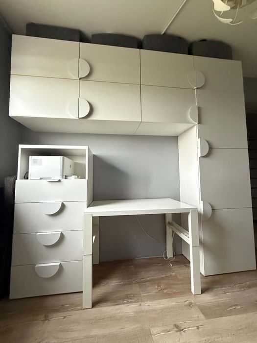 Nowoczesny zestaw mebli, szafa,biurko,komoda, minimalistyczny design