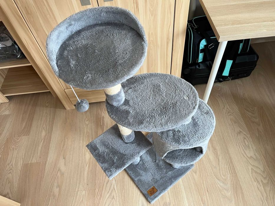 Drapak dla kota 5 poziomów 111 cm – szary (sisal)