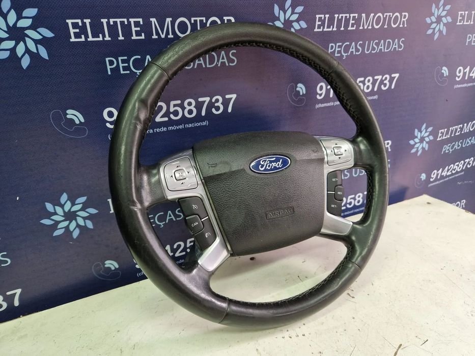 Volante usado pele com airbag FORD S-MAX GALAXY COMANDOS MULTIFUNÇÕES