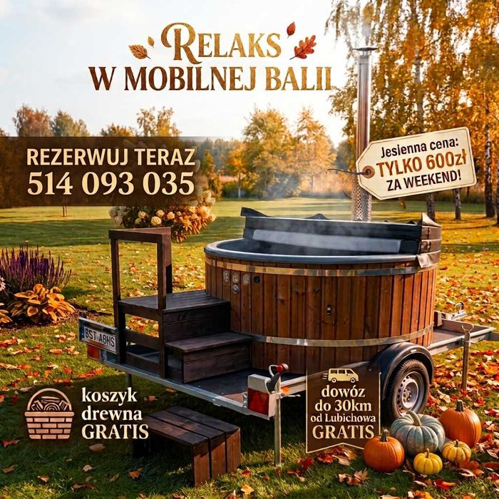 Mobilna BALIA 8-osobowa Jacuzzi z dowozem GRATIS do 30km od Lubichowa!