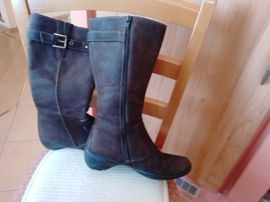Fantastyczne czekoladowe kozaczki Ecco  rozmiar 37/ 24cm - bdb !!