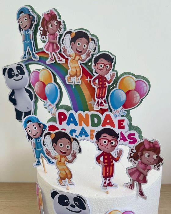 Topper Bolo Panda e os Caricas