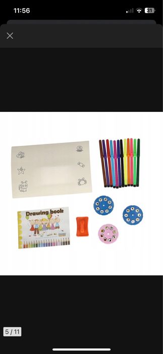 Projektor rzutnik żyrafa żółta stolik rysowania