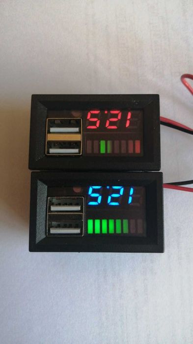 Индикатор заряда аккумулятора + вольтметр + 2xUSB